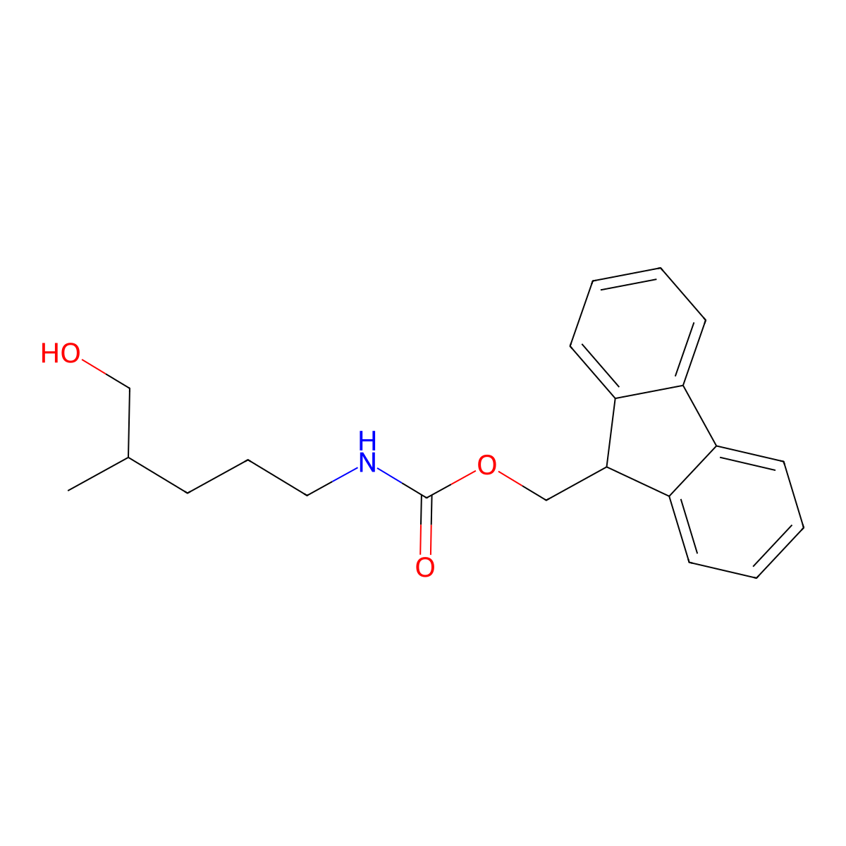 (9H-fluoren-9-yl)methyl N-(5-hydroxy-4-methylpentyl)carbamate molecular structure, CAS 1699141-45-1