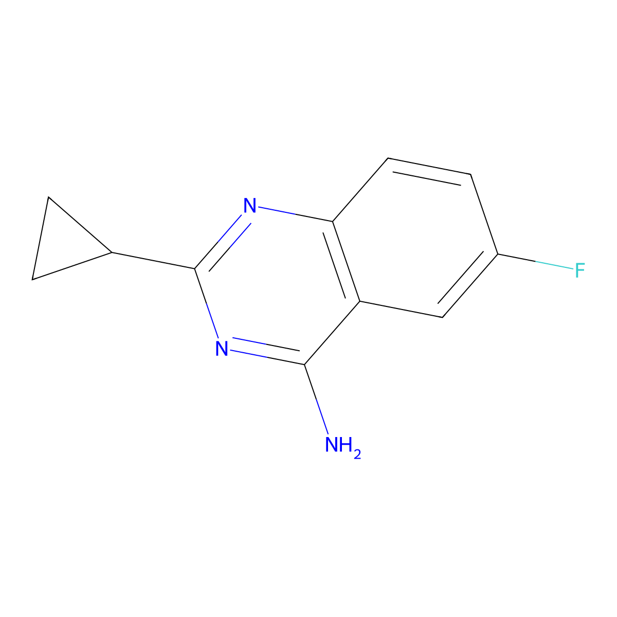 2-Cyclopropyl-6-fluoroquinazolin-4-amine molecular structure, CAS 1699142-67-0