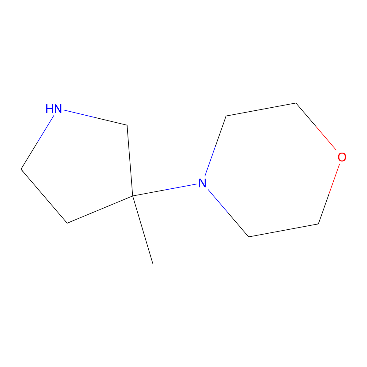 4-(3-Methylpyrrolidin-3-yl)morpholine molecular structure, CAS 1699155-88-8