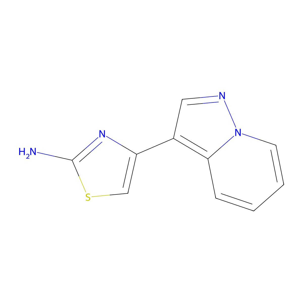 4-{Pyrazolo[1,5-a]pyridin-3-yl}-1,3-thiazol-2-amine molecular structure, CAS 1699162-67-8