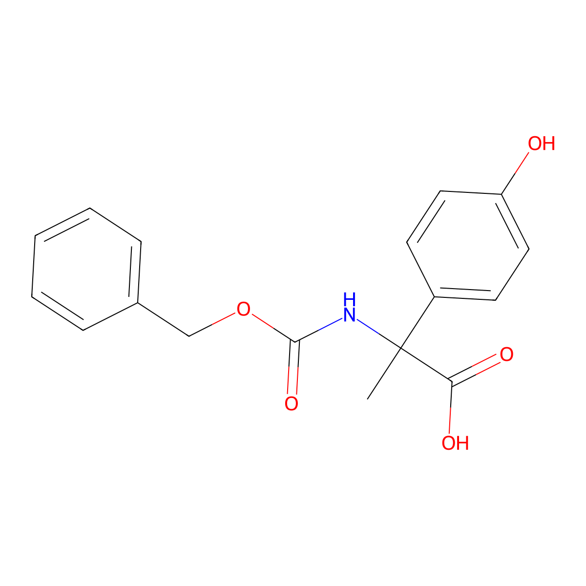 2-{[(Benzyloxy)carbonyl]amino}-2-(4-hydroxyphenyl)propanoic acid molecular structure, CAS 1699168-46-1
