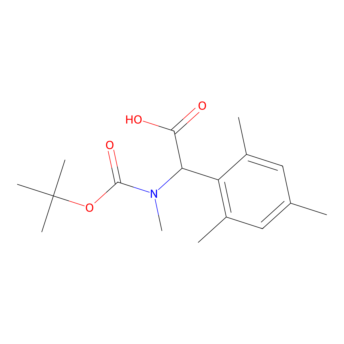 2-{[(Tert-butoxy)carbonyl](methyl)amino}-2-(2,4,6-trimethylphenyl)acetic acid molecular structure, CAS 1699178-56-7