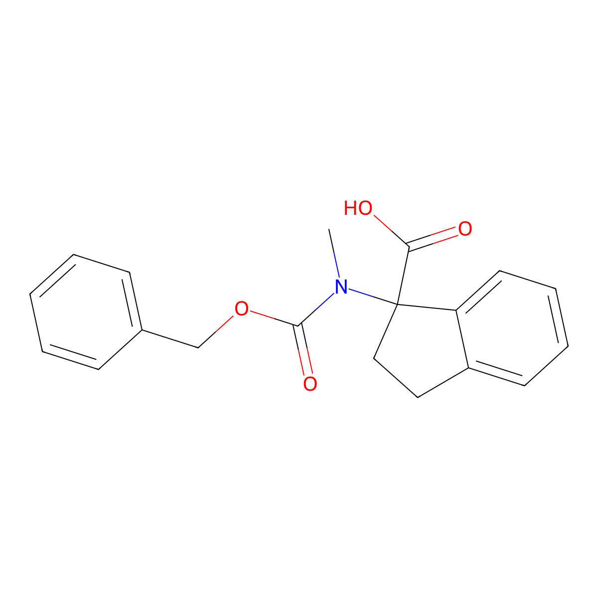 1-{[(benzyloxy)carbonyl](methyl)amino}-2,3-dihydro-1H-indene-1-carboxylic acid molecular structure, CAS 1699187-40-0