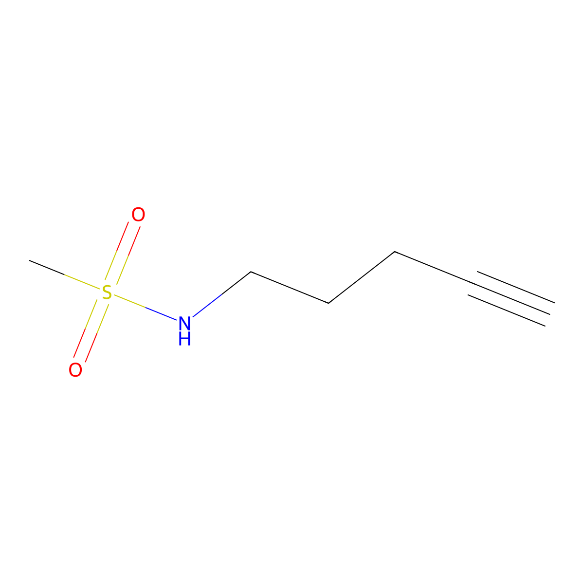 N-(pent-4-yn-1-yl)methanesulfonamide molecular structure, CAS 1699189-62-2