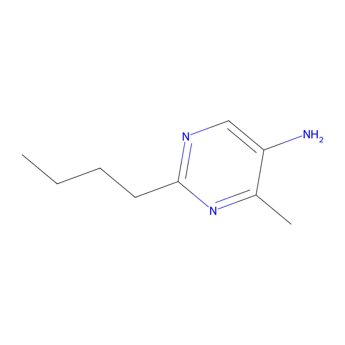 2-Butyl-4-methylpyrimidin-5-amine molecular structure, CAS 1699189-96-2