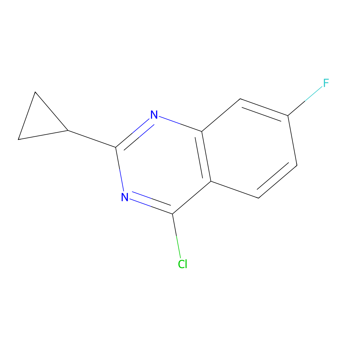 4-Chloro-2-cyclopropyl-7-fluoroquinazoline molecular structure, CAS 1699190-56-1
