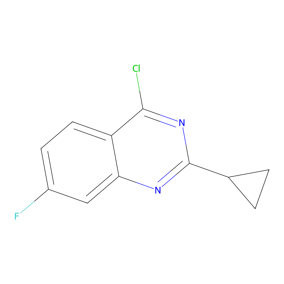 4-Chloro-2-cyclopropyl-7-fluoroquinazoline molecular structure, CAS 1699190-56-1