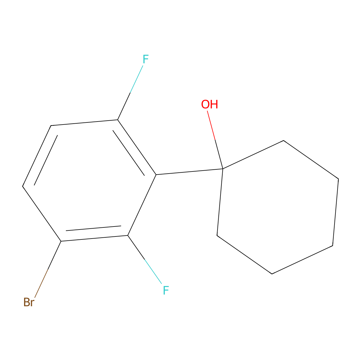 1-(3-Bromo-2,6-difluorophenyl)cyclohexanol molecular structure, CAS 1699193-96-8