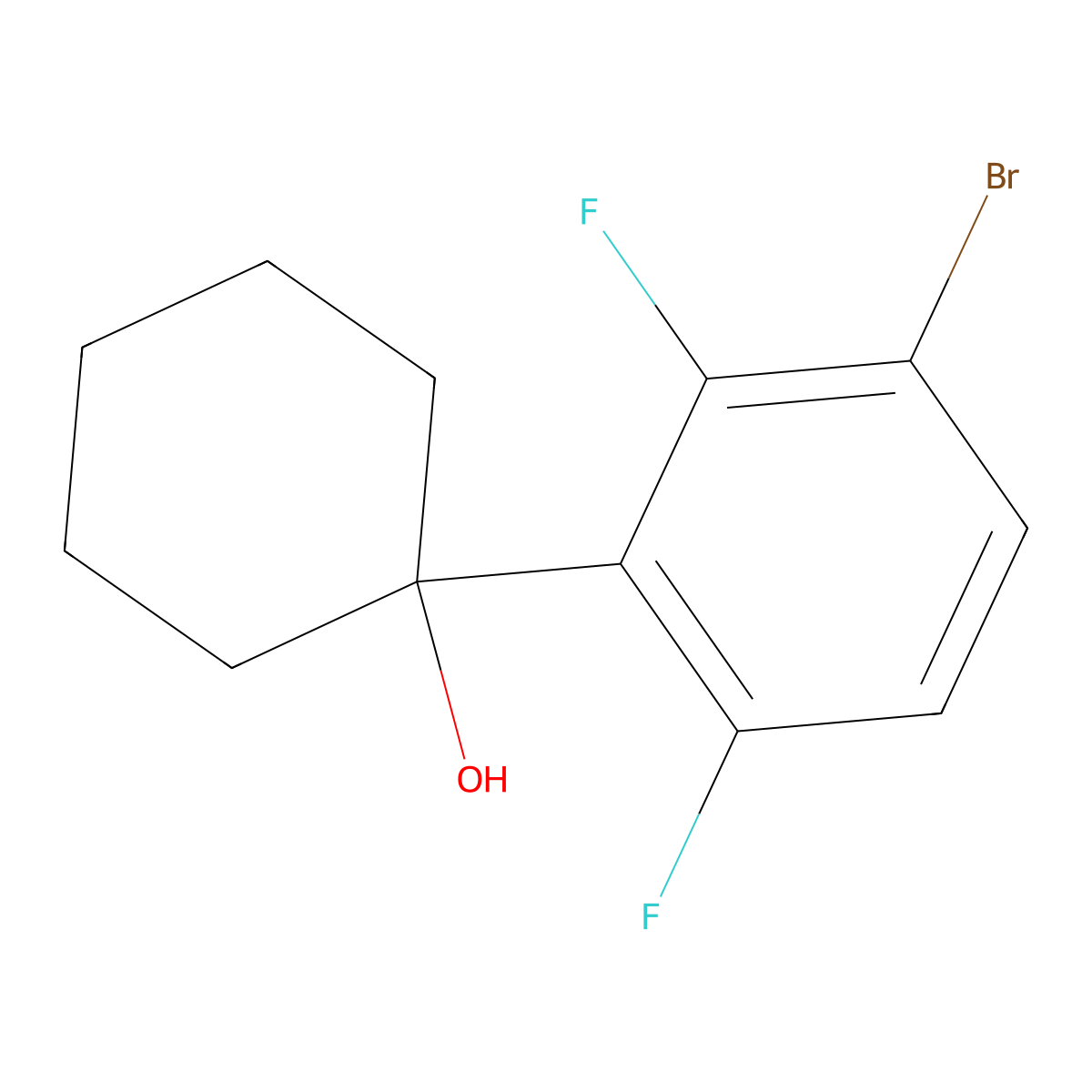 1-(3-Bromo-2,6-difluorophenyl)cyclohexanol molecular structure, CAS 1699193-96-8