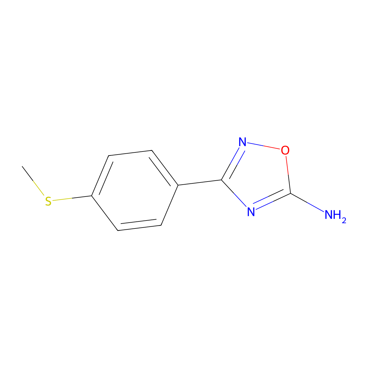 3-(4-(Methylthio)phenyl)-1,2,4-oxadiazol-5-amine molecular structure, CAS 1699194-80-3