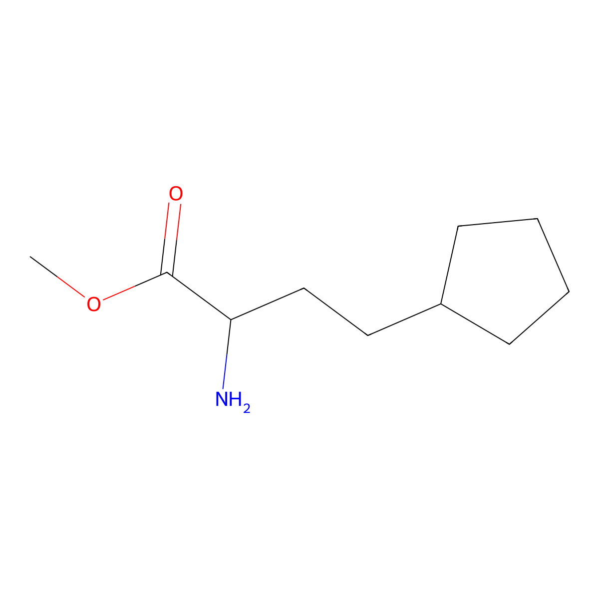 Methyl 2-amino-4-cyclopentylbutanoate molecular structure, CAS 1699218-89-7