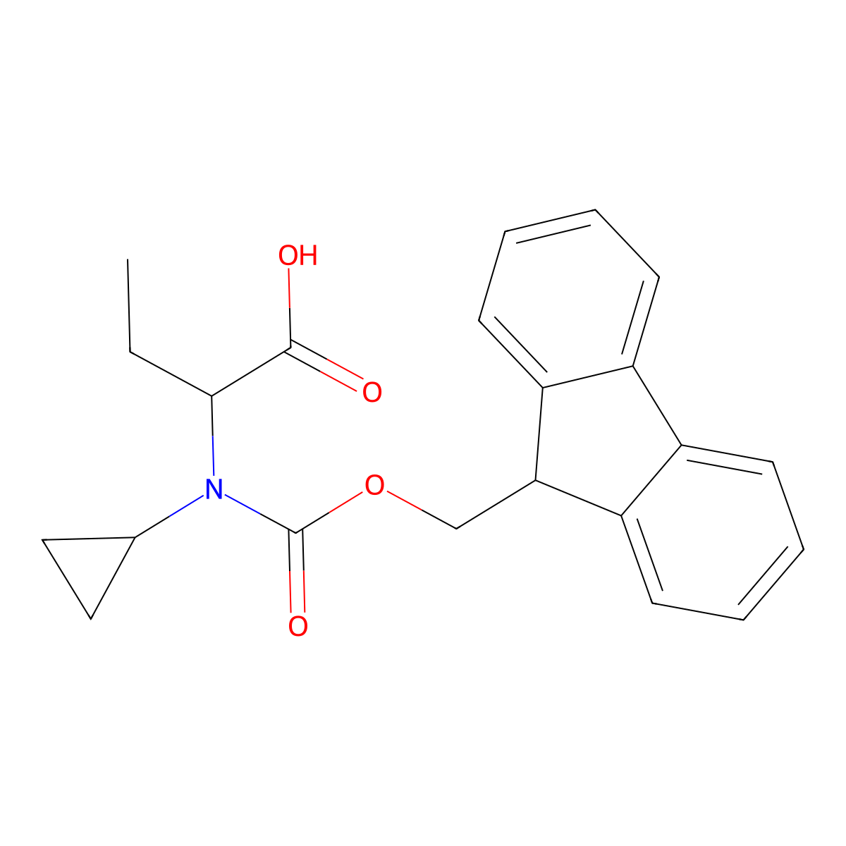 2-[Cyclopropyl({[(9H-fluoren-9-yl)methoxy]carbonyl})amino]butanoic acid molecular structure, CAS 1699223-98-7