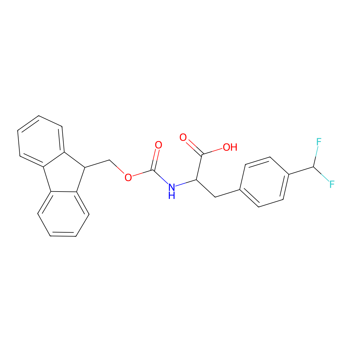 3-[4-(difluoromethyl)phenyl]-2-({[(9H-fluoren-9-yl)methoxy]carbonyl}amino)propanoic acid molecular structure, CAS 1699241-99-0