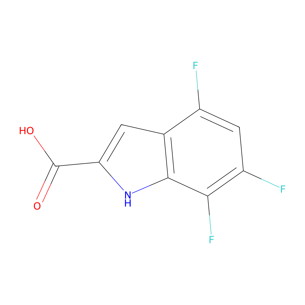 4,6,7-trifluoro-1H-indole-2-carboxylic acid molecular structure, CAS 1699249-56-3