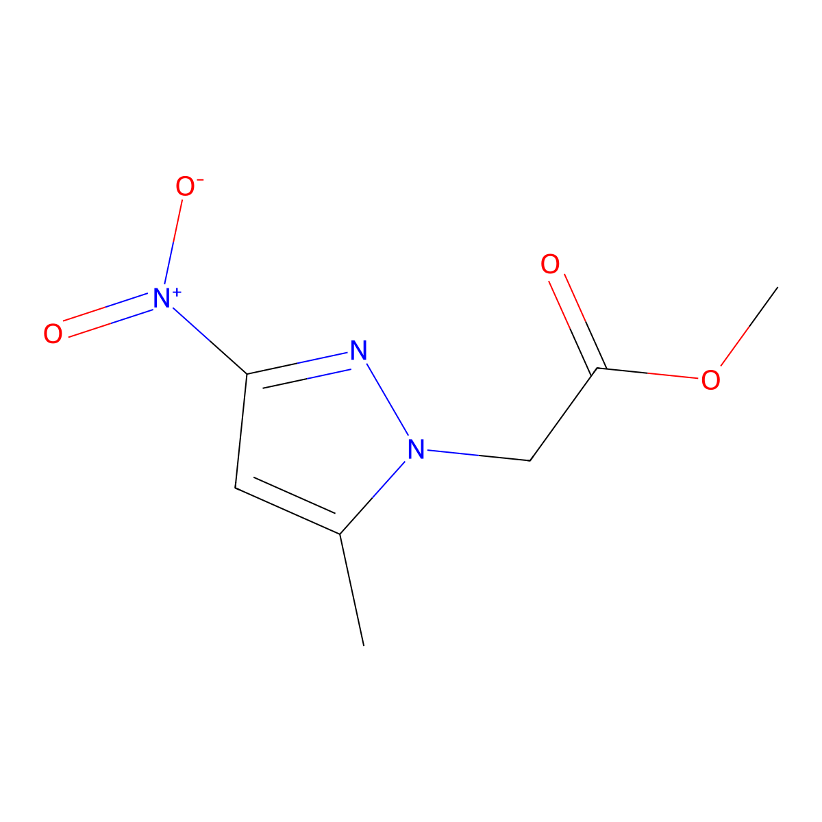 Methyl (5-methyl-3-nitro-1H-pyrazol-1-yl)acetate molecular structure, CAS 1699260-34-8