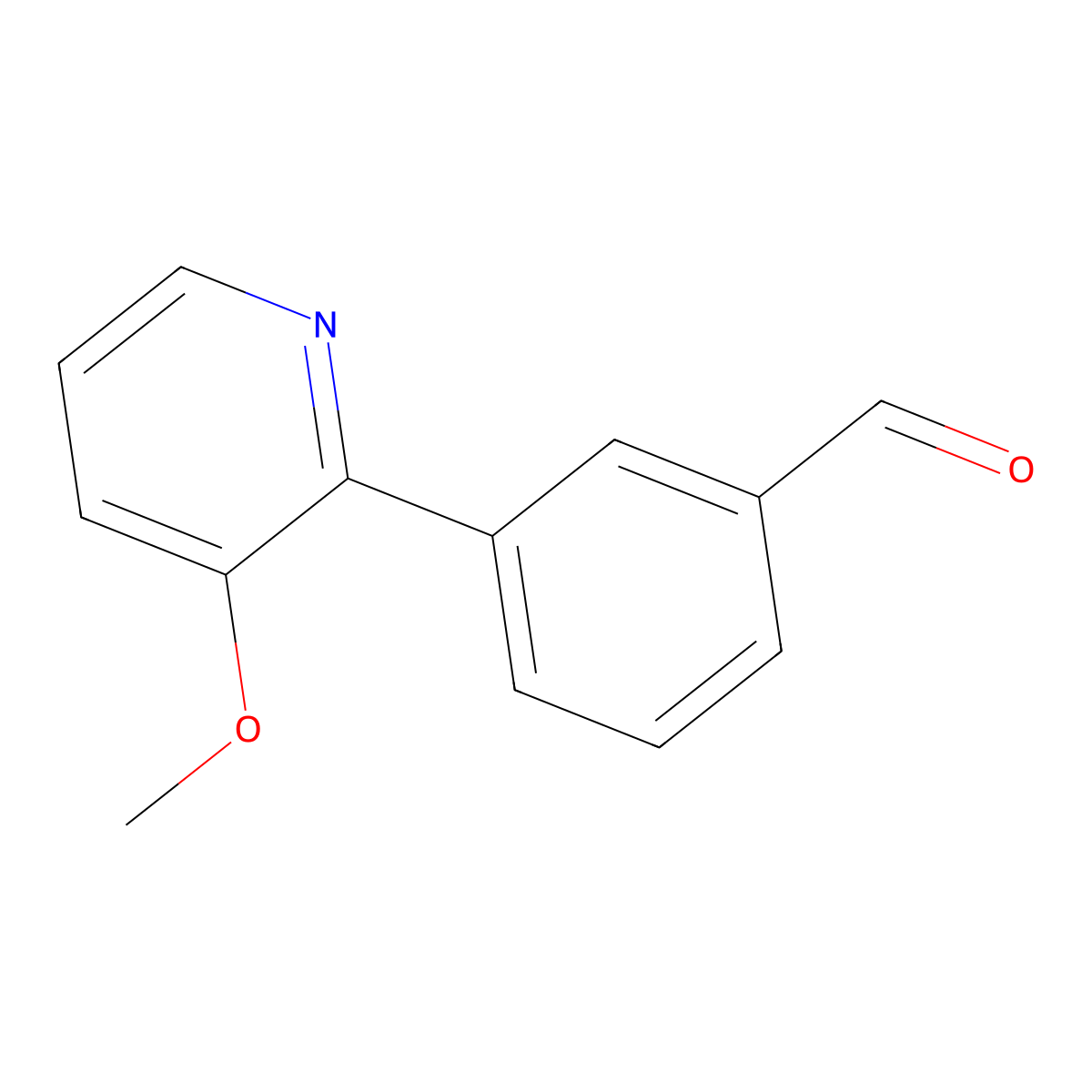 3-(3-Methoxypyridin-2-yl)benzaldehyde molecular structure, CAS 1699266-88-0