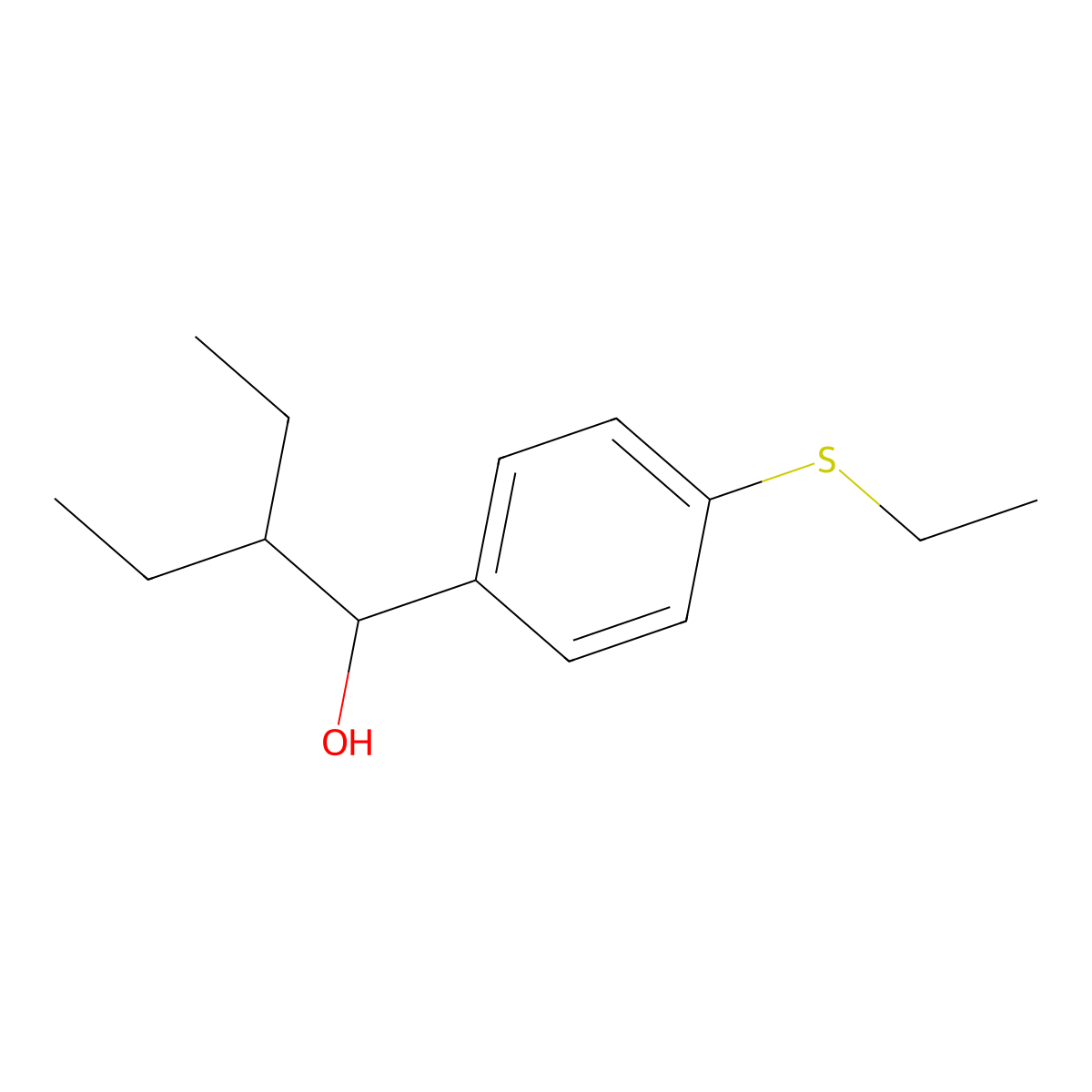 alpha-(1-Ethylpropyl)-4-(ethylthio)benzenemethanol molecular structure, CAS 1699266-92-6
