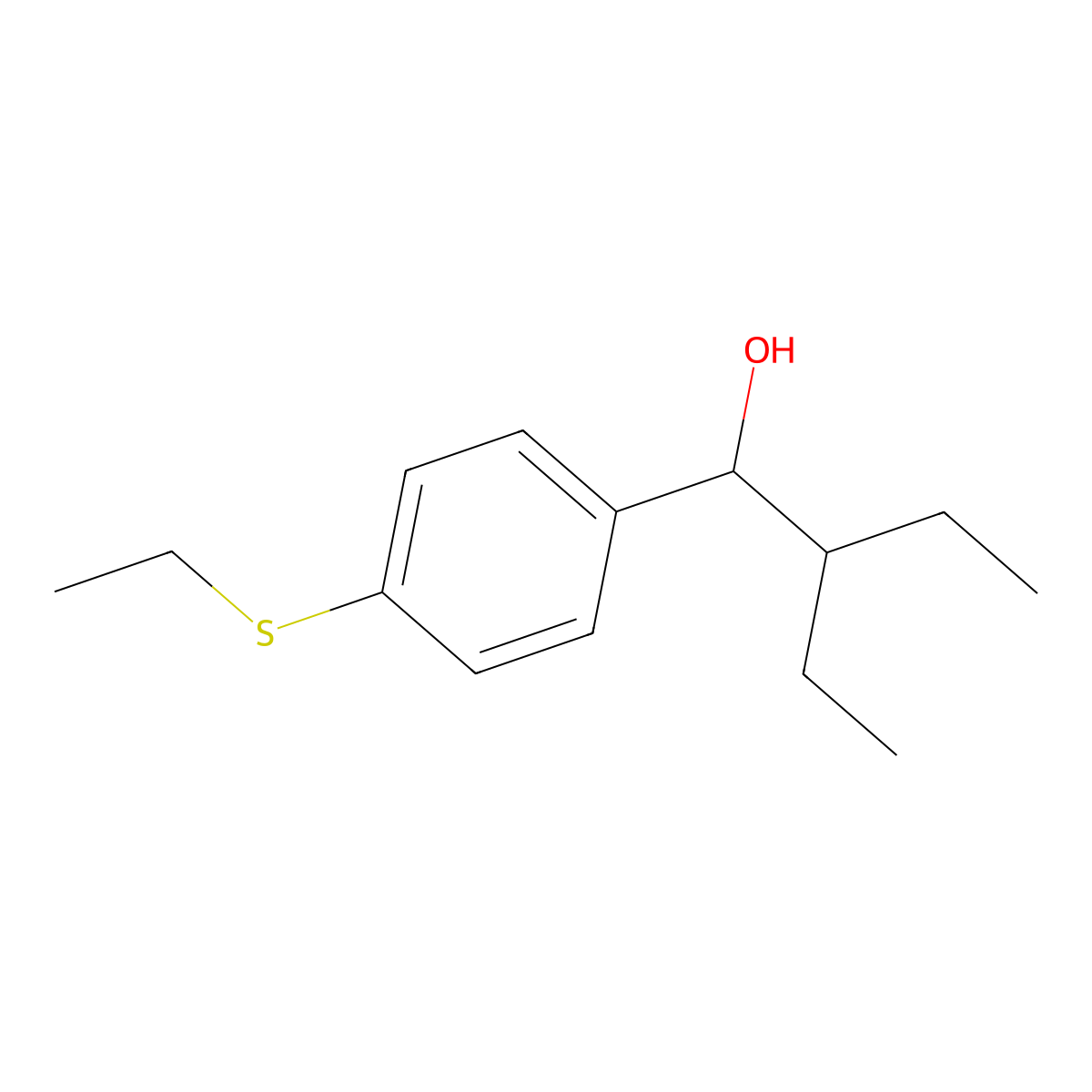 alpha-(1-Ethylpropyl)-4-(ethylthio)benzenemethanol molecular structure, CAS 1699266-92-6