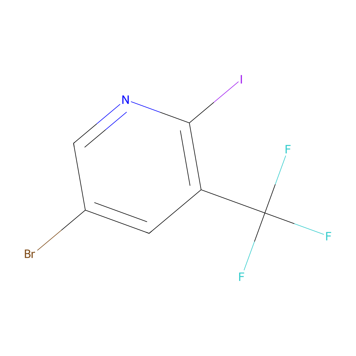 5-Bromo-2-iodo-3-(trifluoromethyl)pyridine molecular structure, CAS 1699270-23-9