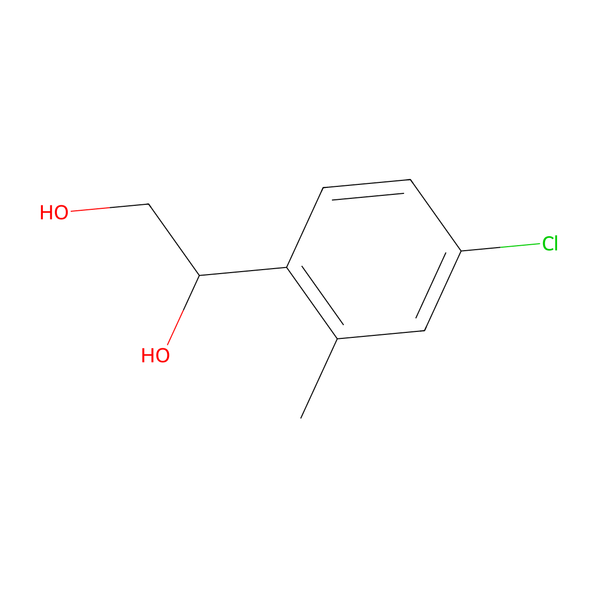 1-(4-Chloro-2-methylphenyl)ethane-1,2-diol molecular structure, CAS 1699271-87-8