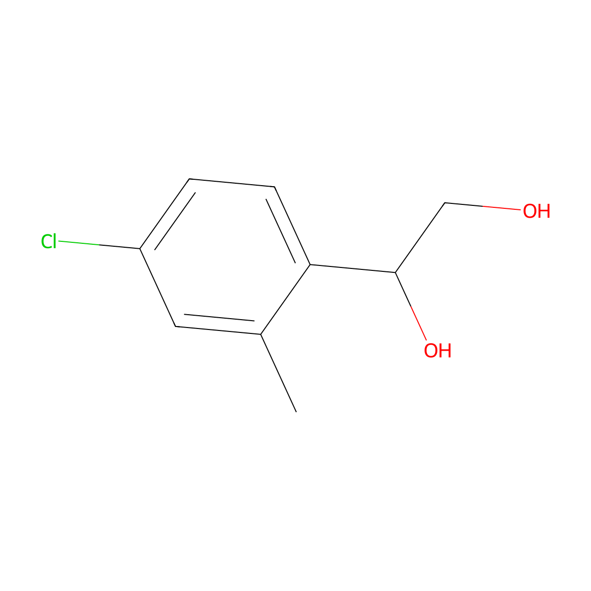 1-(4-Chloro-2-methylphenyl)ethane-1,2-diol molecular structure, CAS 1699271-87-8
