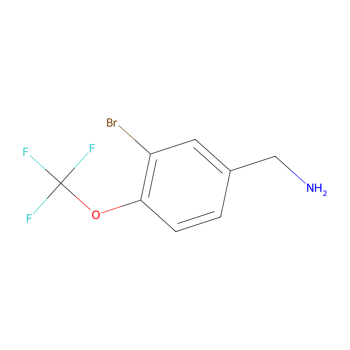 [3-Bromo-4-(trifluoromethoxy)phenyl]methanamine molecular structure, CAS 1699274-98-0