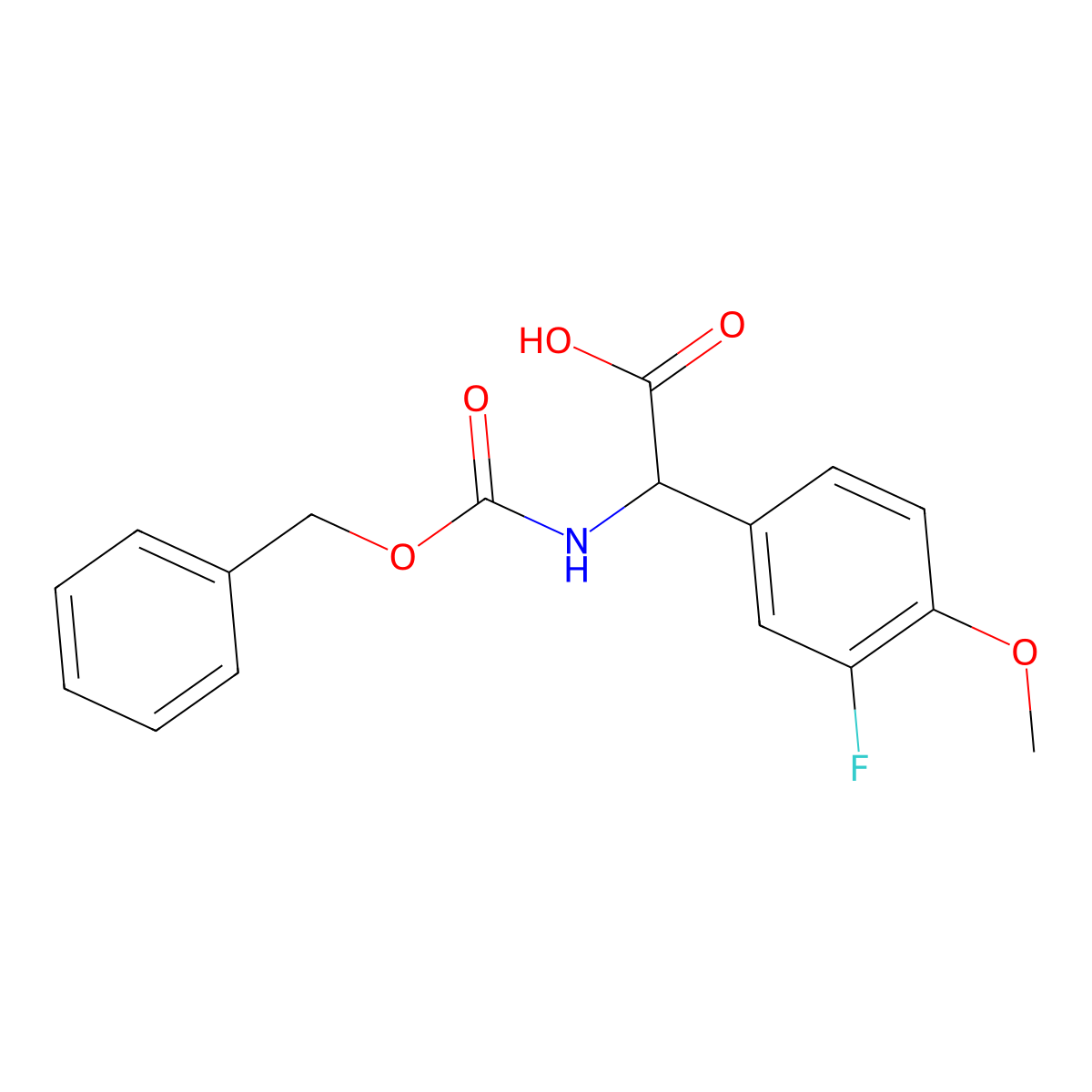 2-{[(Benzyloxy)carbonyl]amino}-2-(3-fluoro-4-methoxyphenyl)acetic acid molecular structure, CAS 1699281-38-3