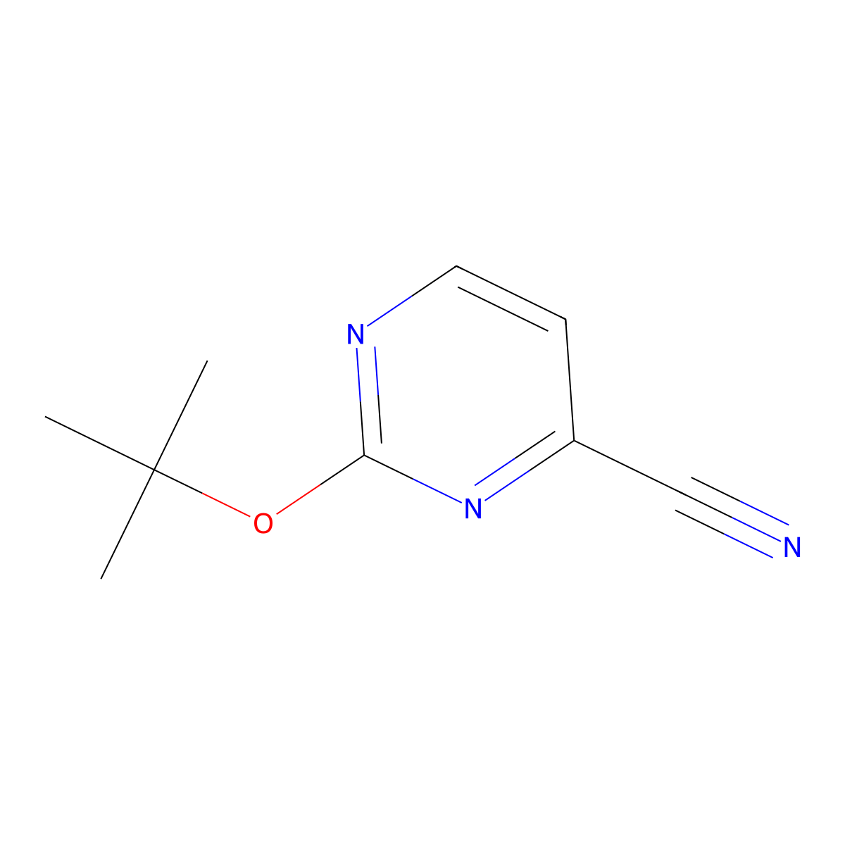 2-tert-Butoxy-pyrimidine-4-carbonitrile molecular structure, CAS 1699283-89-0