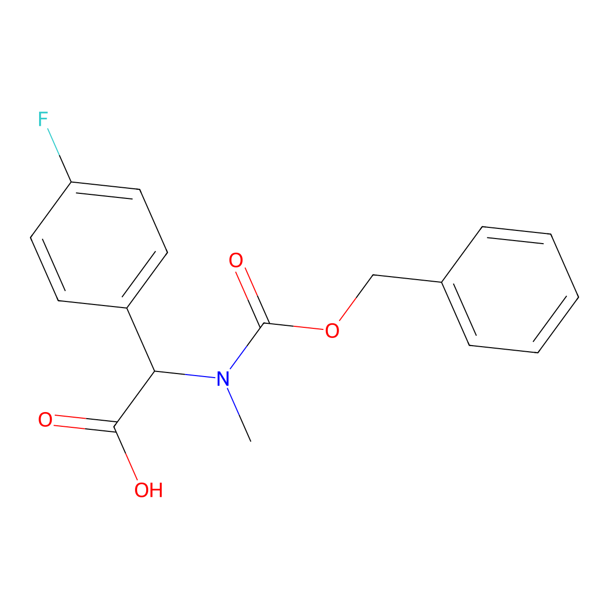 2-{[(Benzyloxy)carbonyl](methyl)amino}-2-(4-fluorophenyl)acetic acid molecular structure, CAS 1699294-36-4