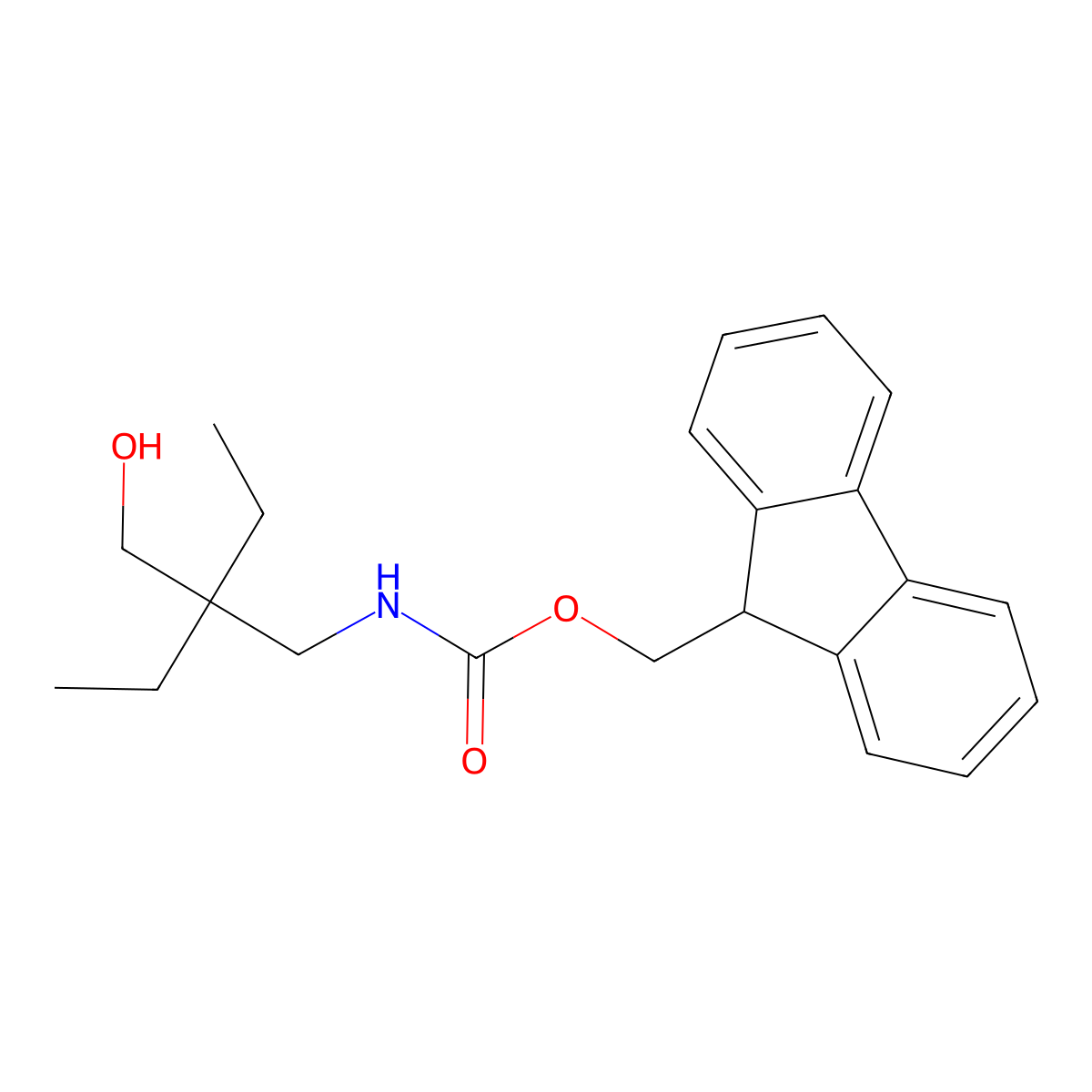 (9H-fluoren-9-yl)methyl N-(2,2-diethyl-3-hydroxypropyl)carbamate molecular structure, CAS 1699295-58-3