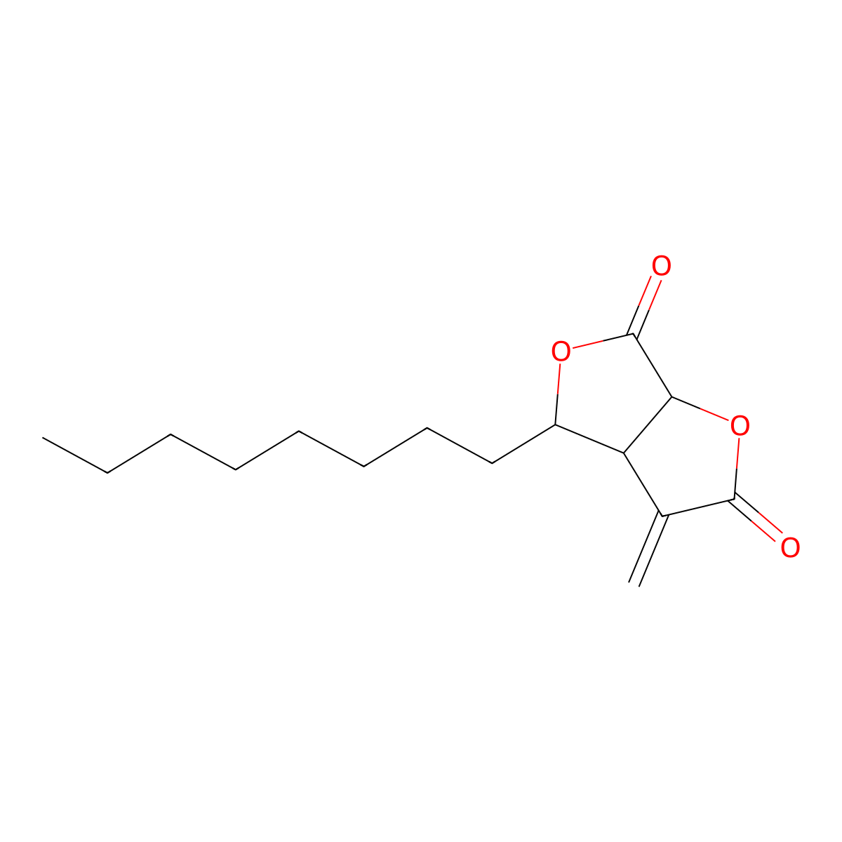 3-methylidene-4-octyl-4,6a-dihydro-3aH-furo[3,4-b]furan-2,6-dione molecular structure, CAS 16993-42-3