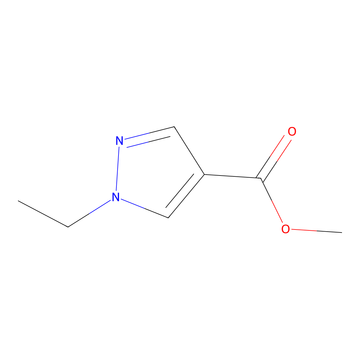Methyl 1-ethylpyrazole-4-carboxylate molecular structure, CAS 1699300-53-2