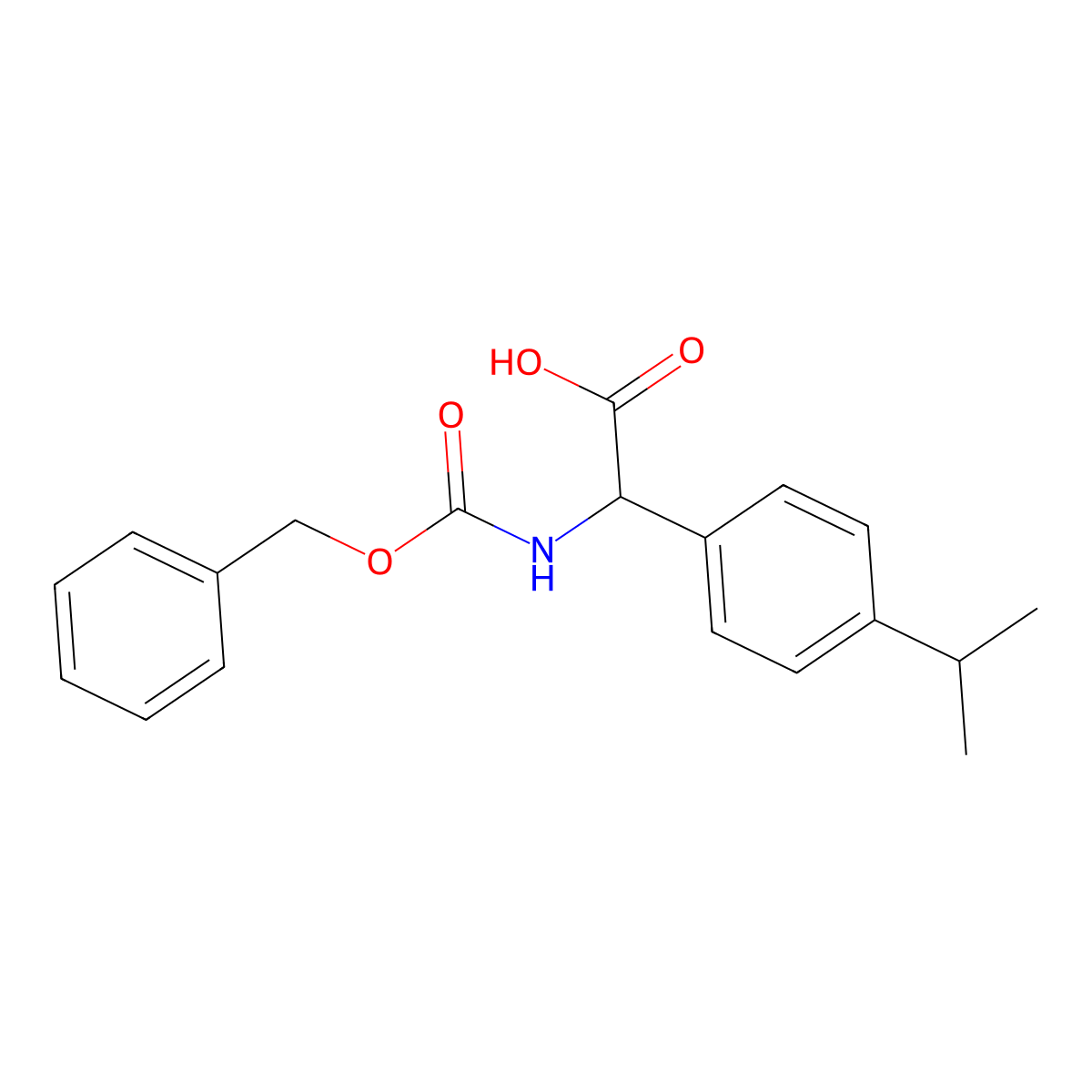 2-{[(Benzyloxy)carbonyl]amino}-2-[4-(propan-2-yl)phenyl]acetic acid molecular structure, CAS 1699308-86-5