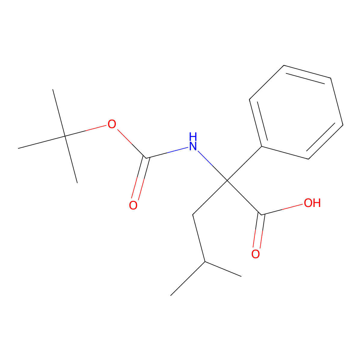 2-{[(Tert-butoxy)carbonyl]amino}-4-methyl-2-phenylpentanoic acid molecular structure, CAS 1699314-02-7