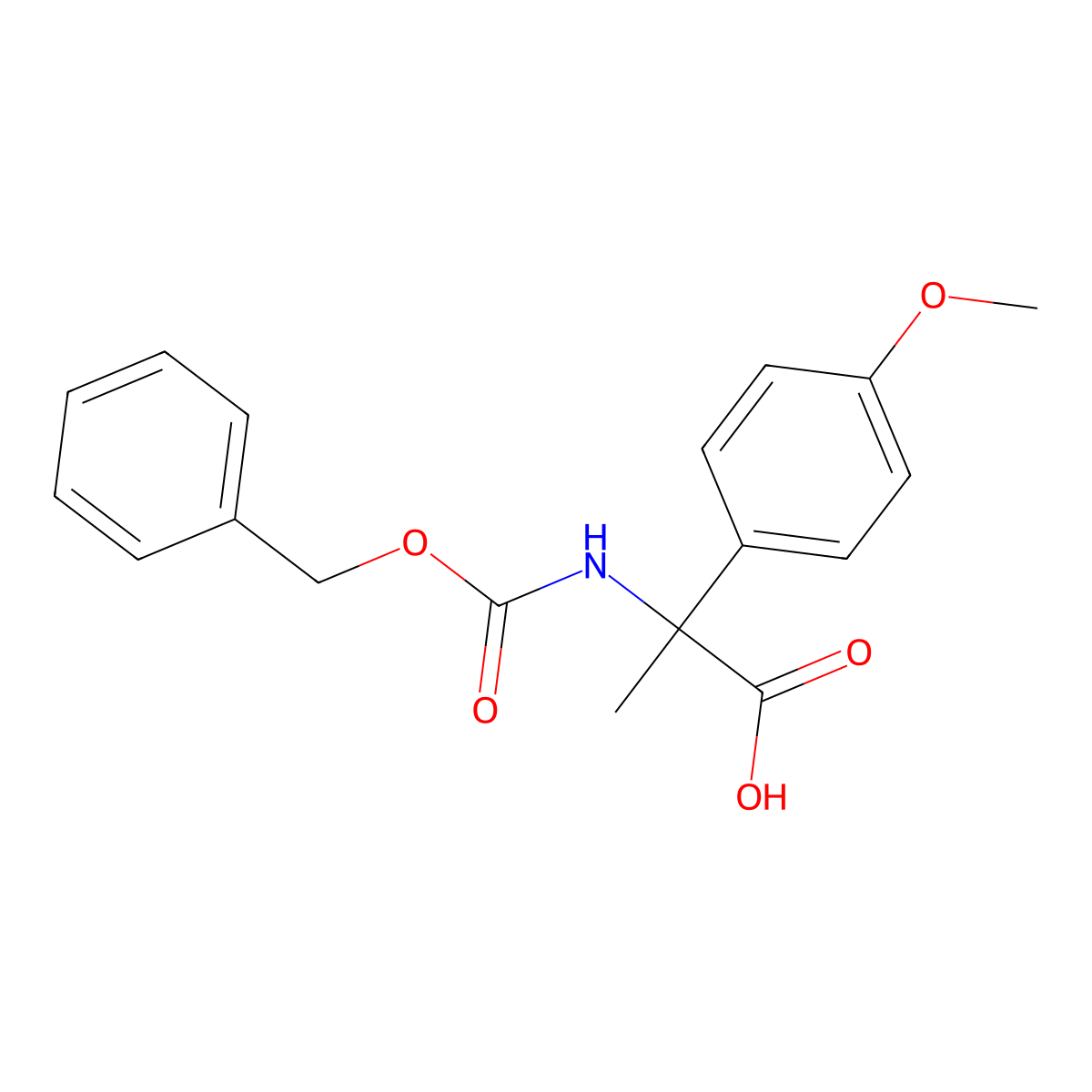 2-{[(Benzyloxy)carbonyl]amino}-2-(4-methoxyphenyl)propanoic acid molecular structure, CAS 1699318-96-1
