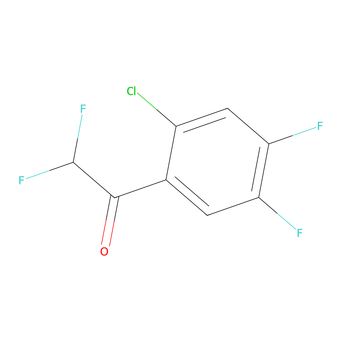 1-(2-Chloro-4,5-difluorophenyl)-2,2-difluoroethan-1-one molecular structure, CAS 1699333-71-5