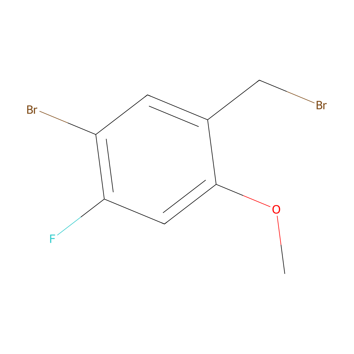 1-Bromo-5-(bromomethyl)-2-fluoro-4-methoxybenzene molecular structure, CAS 1699343-85-5