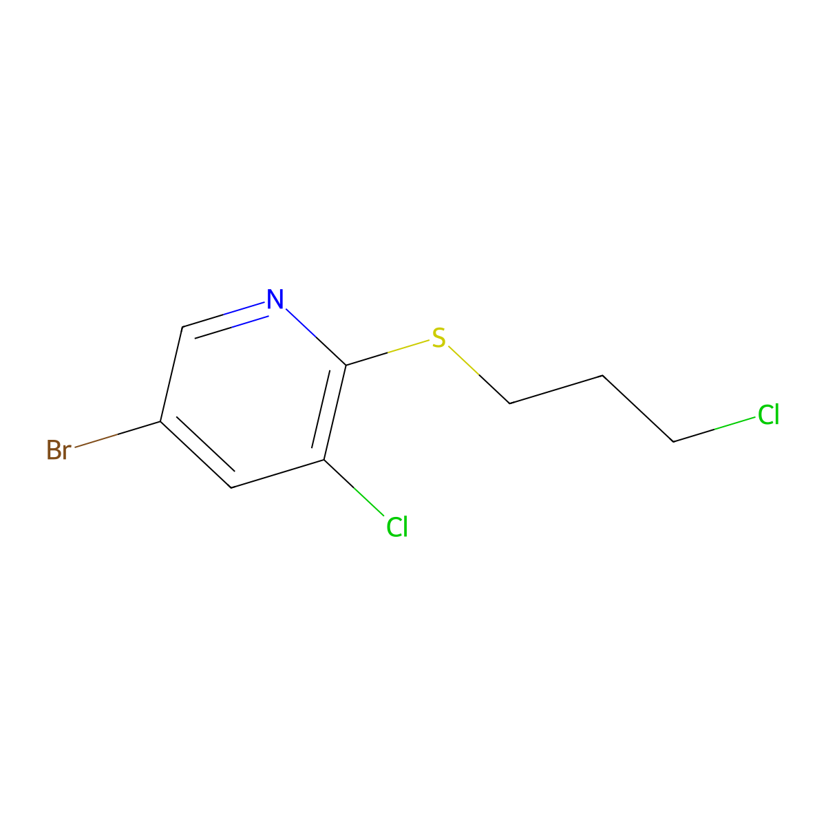 5-Bromo-3-chloro-2-[(3-chloropropyl)sulfanyl]pyridine molecular structure, CAS 1699354-58-9