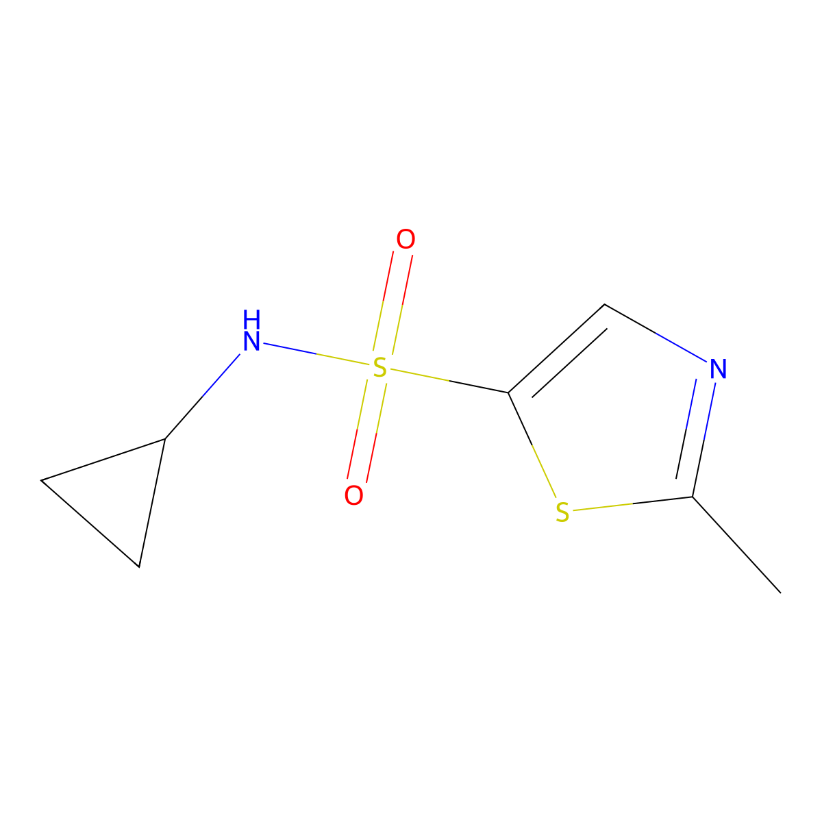 N-cyclopropyl-2-methylthiazole-5-sulfonamide molecular structure, CAS 1699354-73-8