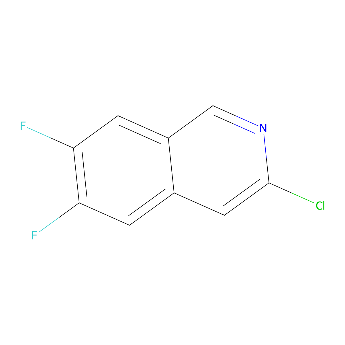 3-Chloro-6,7-difluoroisoquinoline molecular structure, CAS 1699360-37-6