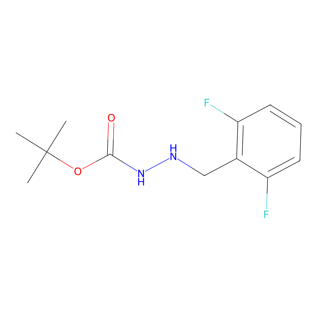 Tert-butyl 2-(2,6-difluorobenzyl)hydrazinecarboxylate molecular structure, CAS 1699360-88-7