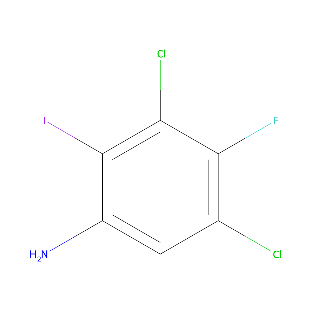 3,5-Dichloro-4-fluoro-2-iodoaniline molecular structure, CAS 1699384-74-1