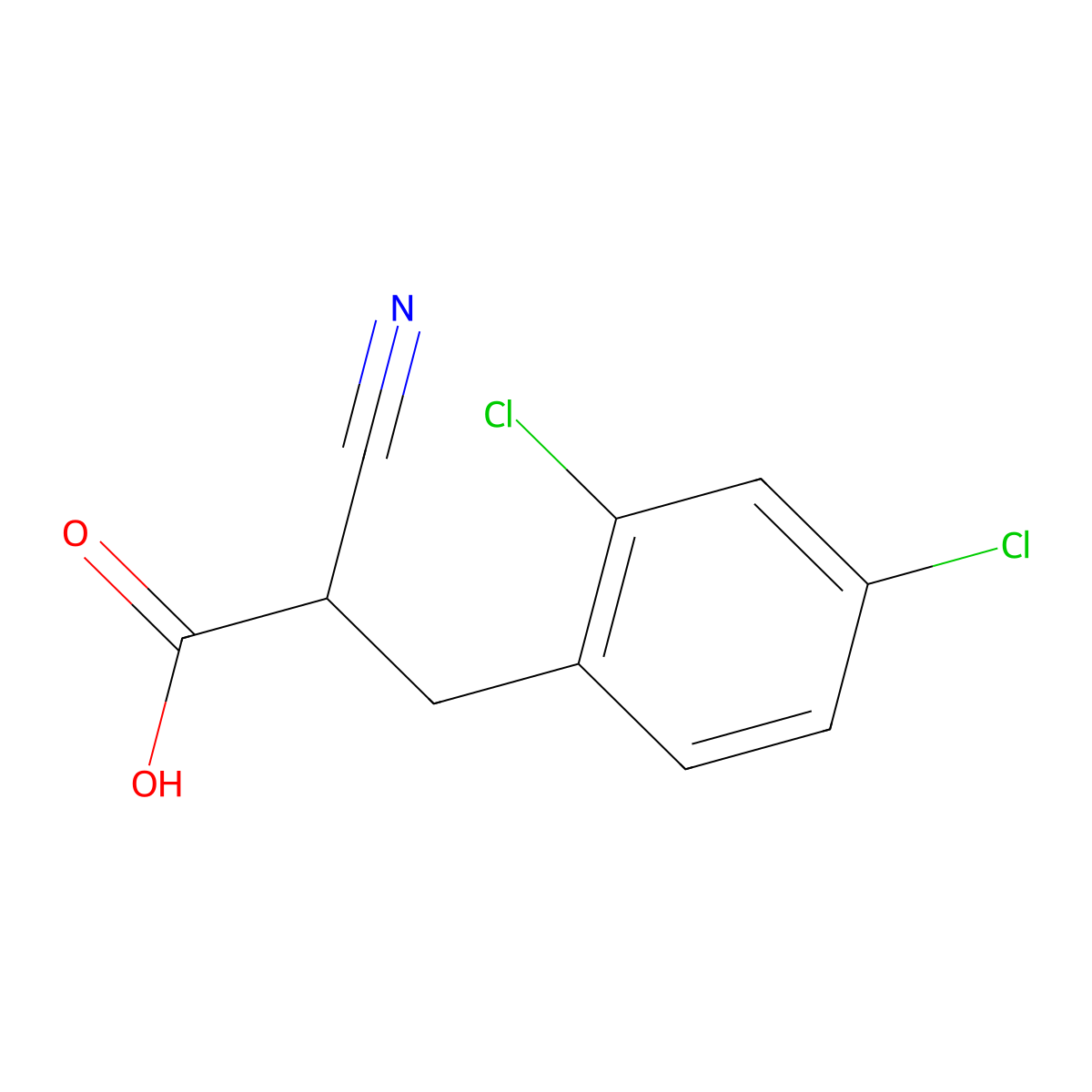 2-Cyano-3-(2,4-dichlorophenyl)propionic Acid molecular structure, CAS 16994-08-4