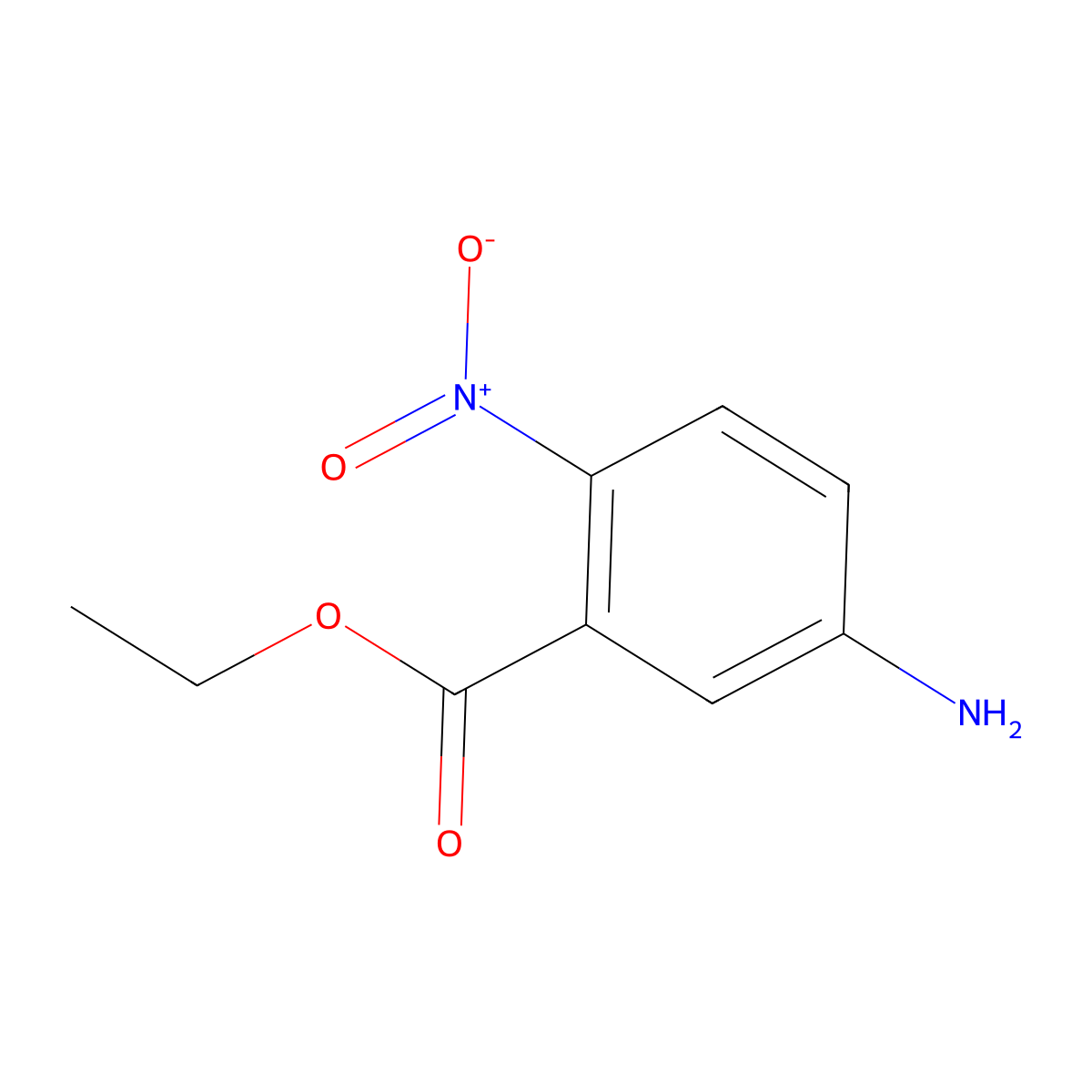 Ethyl 5-amino-2-nitrobenzoate molecular structure, CAS 16994-15-3
