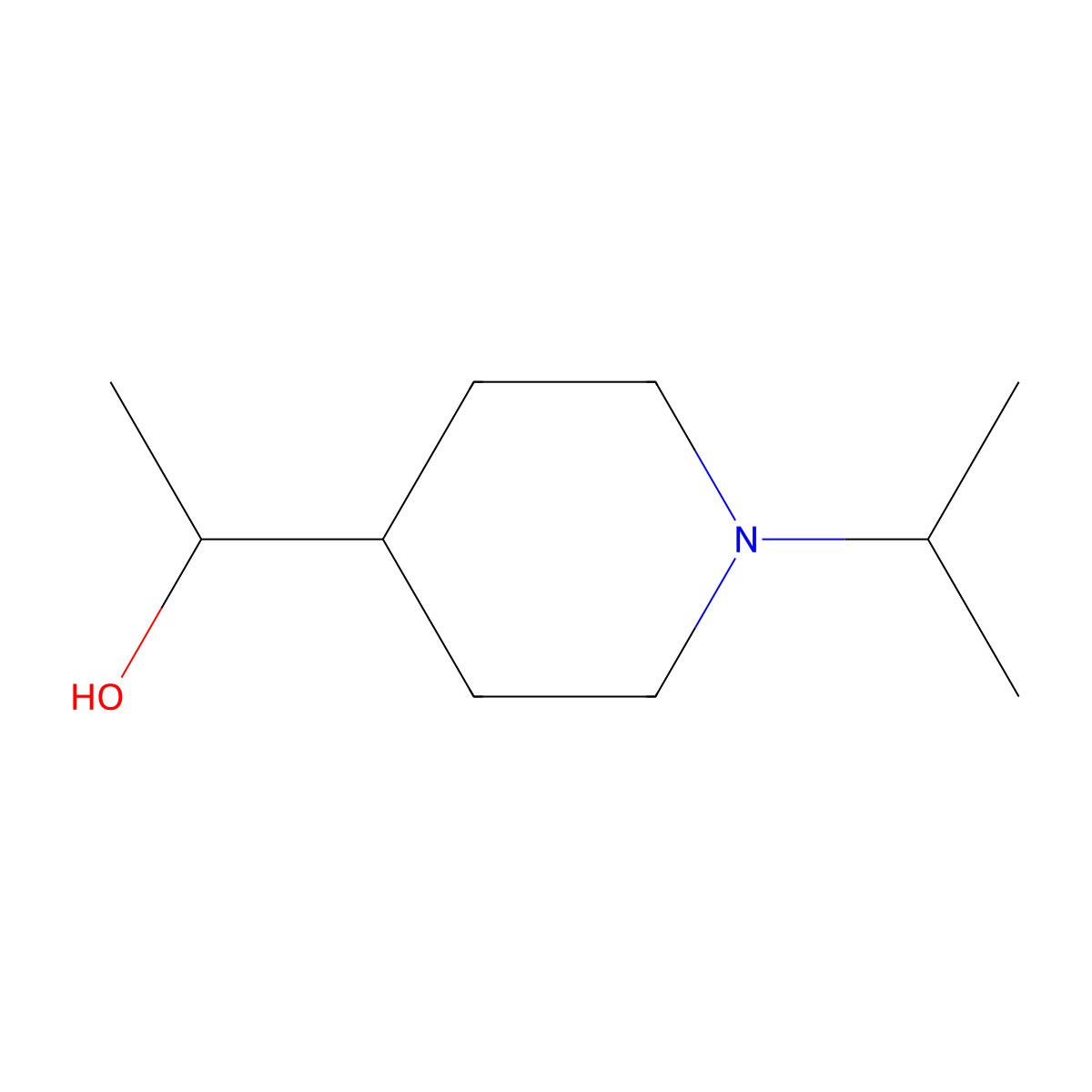 1-[1-(Propan-2-yl)piperidin-4-yl]ethan-1-ol molecular structure, CAS 1699407-61-8