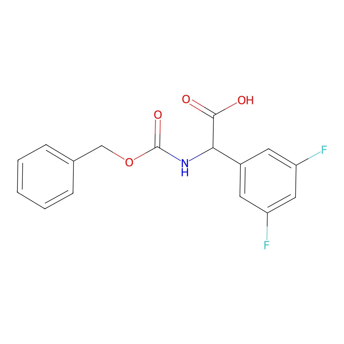 2-{[(Benzyloxy)carbonyl]amino}-2-(3,5-difluorophenyl)acetic acid molecular structure, CAS 1699408-01-9