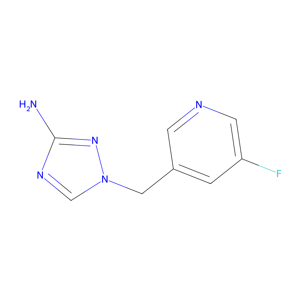 1-[(5-fluoropyridin-3-yl)methyl]-1H-1,2,4-triazol-3-amine molecular structure, CAS 1699418-15-9