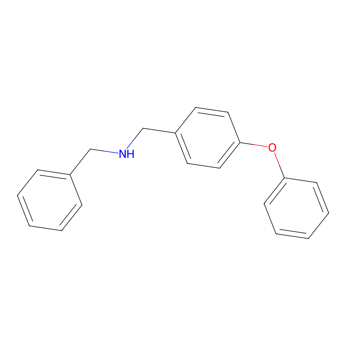 N-Benzyl-N-(4-phenoxybenzyl)amine molecular structure, CAS 169943-97-9