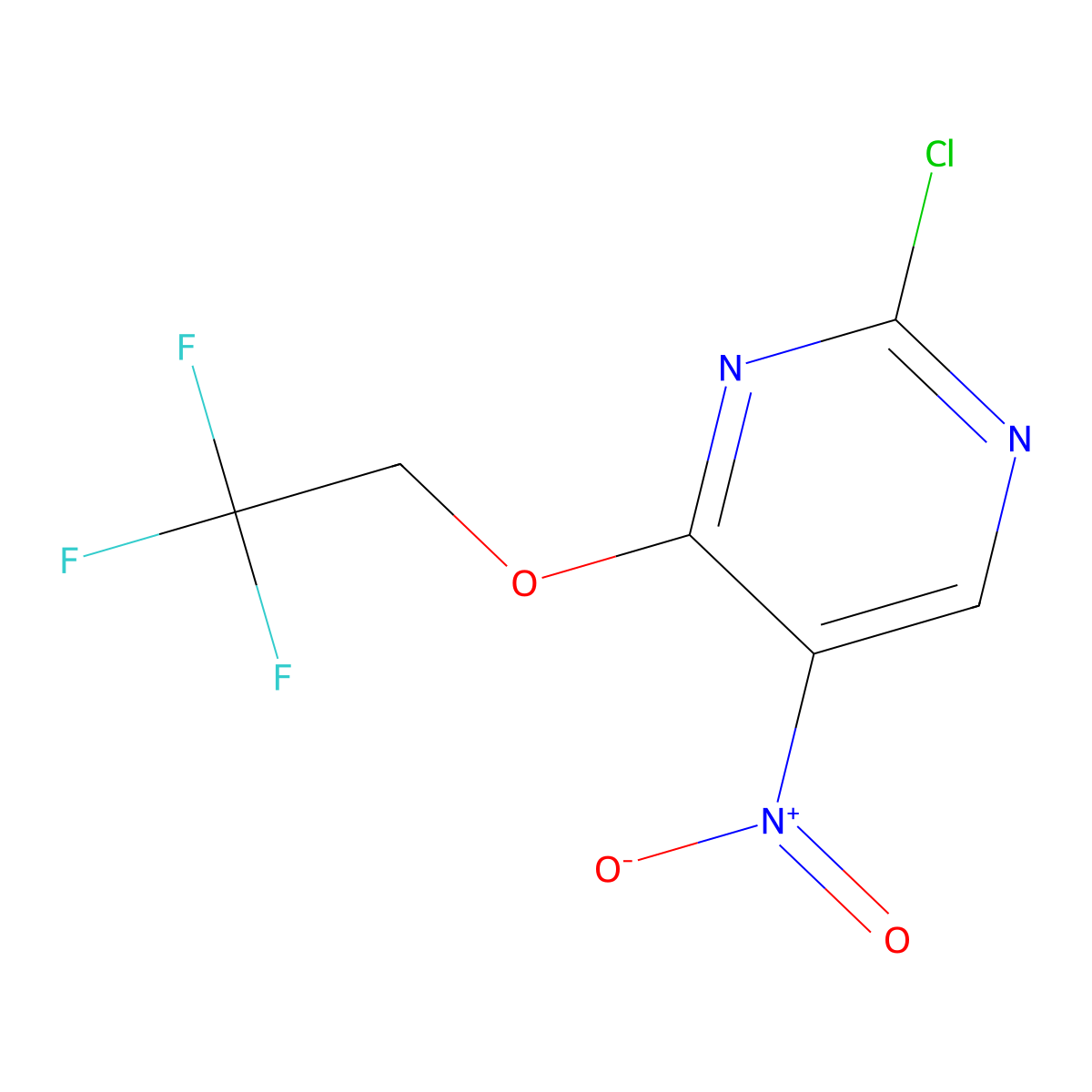 2-Chloro-5-nitro-4-(2,2,2-trifluoroethoxy)pyrimidine molecular structure, CAS 1699431-30-5