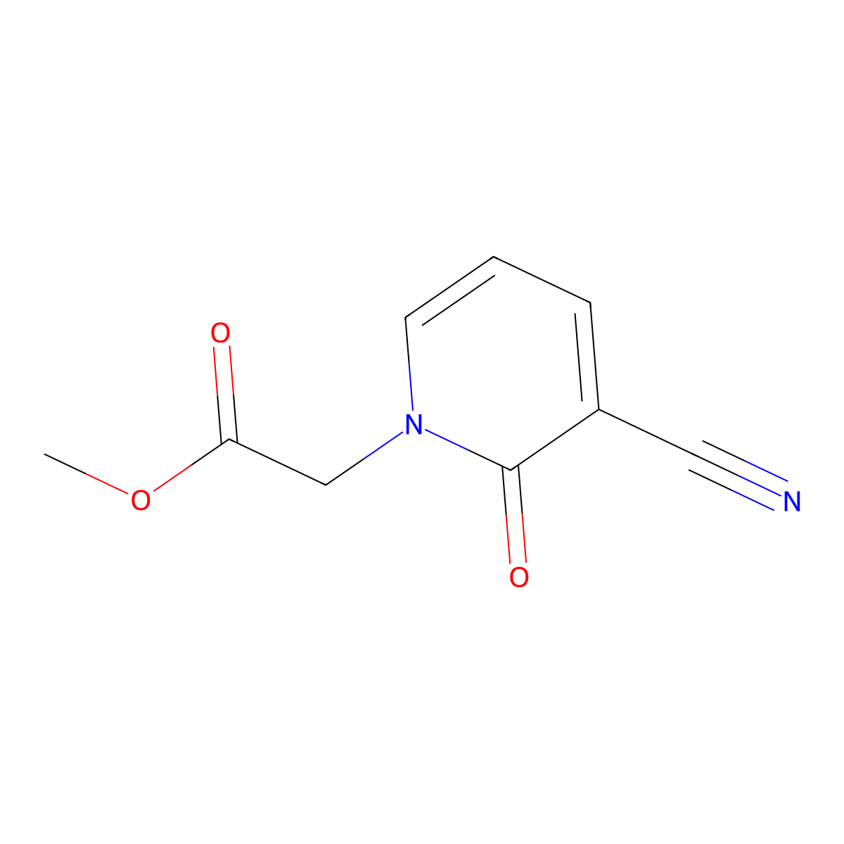 Methyl 2-(3-cyano-2-oxo-1,2-dihydropyridin-1-yl)acetate molecular structure, CAS 1699434-41-7